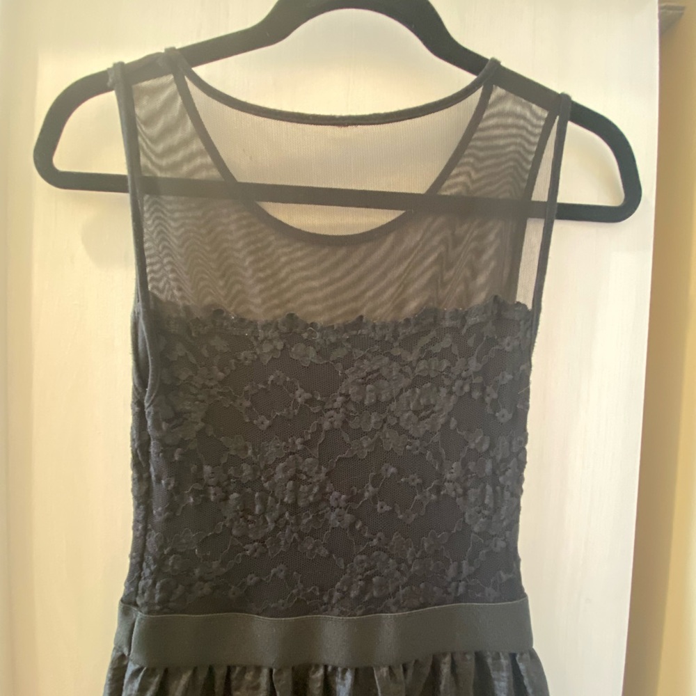 Black cocktail dress with mesh top